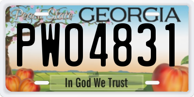GA license plate PWO4831