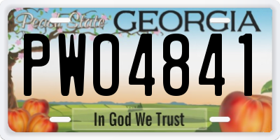 GA license plate PWO4841