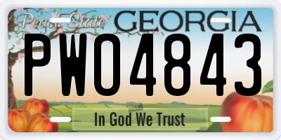 GA license plate PWO4843