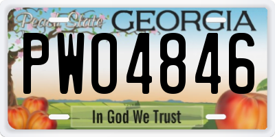 GA license plate PWO4846