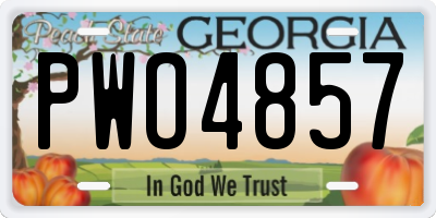 GA license plate PWO4857