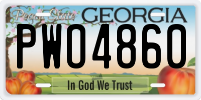 GA license plate PWO4860