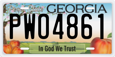 GA license plate PWO4861