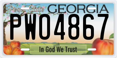 GA license plate PWO4867