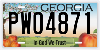 GA license plate PWO4871