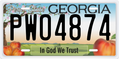 GA license plate PWO4874