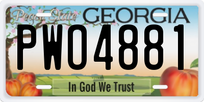GA license plate PWO4881