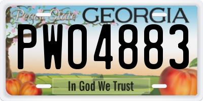 GA license plate PWO4883
