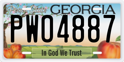 GA license plate PWO4887