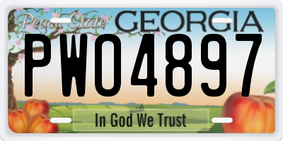 GA license plate PWO4897