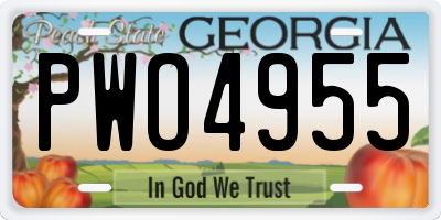 GA license plate PWO4955