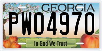 GA license plate PWO4970