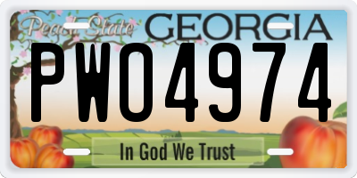 GA license plate PWO4974