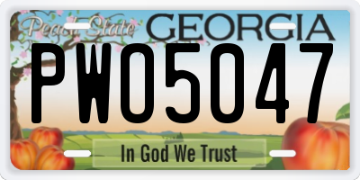 GA license plate PWO5047