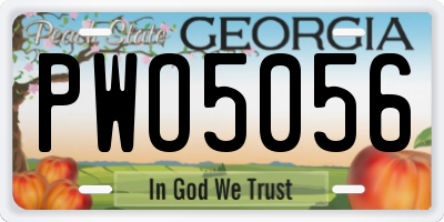 GA license plate PWO5056