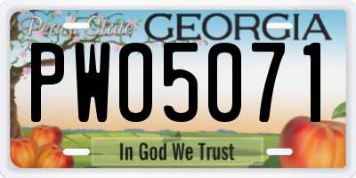 GA license plate PWO5071
