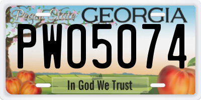 GA license plate PWO5074
