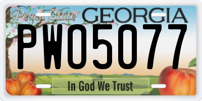 GA license plate PWO5077