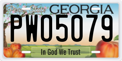 GA license plate PWO5079