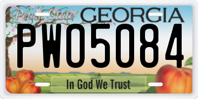 GA license plate PWO5084