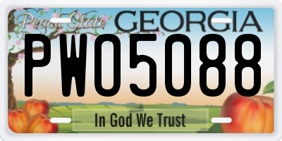 GA license plate PWO5088