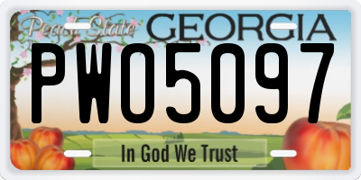 GA license plate PWO5097