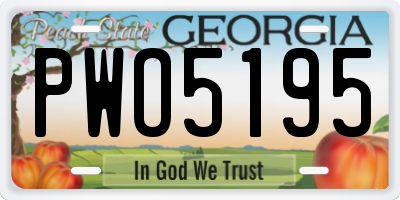 GA license plate PWO5195
