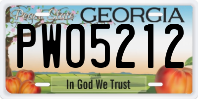 GA license plate PWO5212