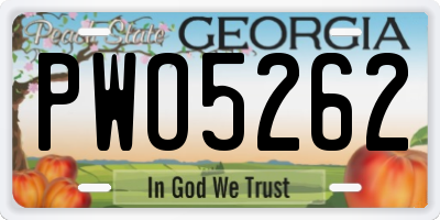 GA license plate PWO5262