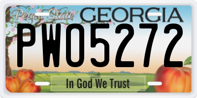 GA license plate PWO5272
