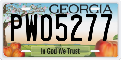 GA license plate PWO5277