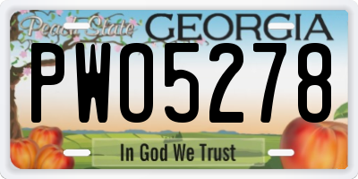 GA license plate PWO5278