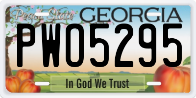 GA license plate PWO5295
