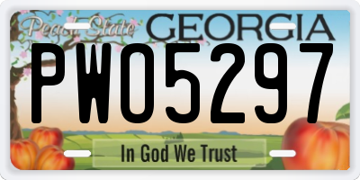 GA license plate PWO5297