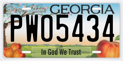 GA license plate PWO5434
