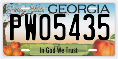 GA license plate PWO5435