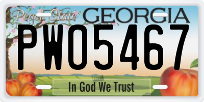 GA license plate PWO5467