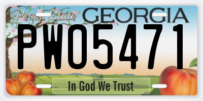 GA license plate PWO5471