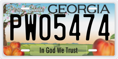GA license plate PWO5474