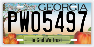 GA license plate PWO5497