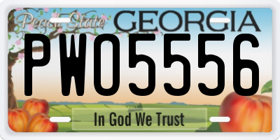GA license plate PWO5556
