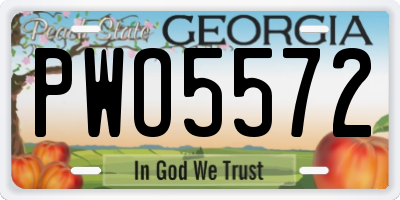 GA license plate PWO5572