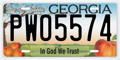 GA license plate PWO5574