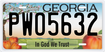 GA license plate PWO5632