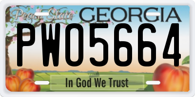 GA license plate PWO5664