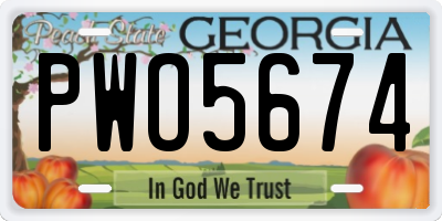 GA license plate PWO5674