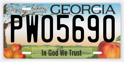 GA license plate PWO5690