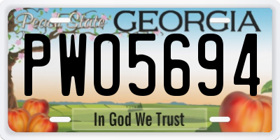 GA license plate PWO5694