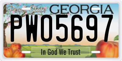 GA license plate PWO5697