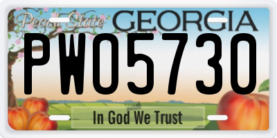 GA license plate PWO5730